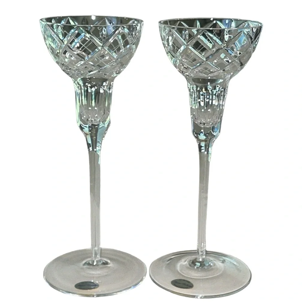 Two Regent Collection Candlestick Holders Full Lead Crystal Vintage Handmade - Picture 3 of 17